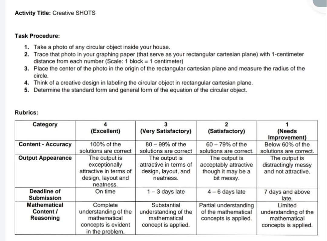  Please help me to my activity Activity Title: Creative SHOTS Task