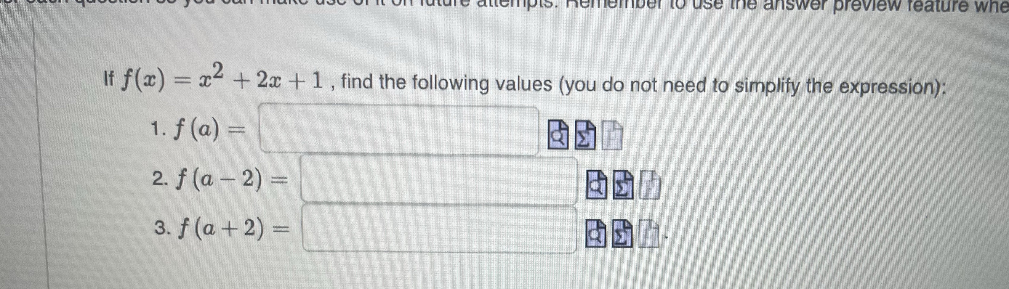 = 24+ 2ac + 1, find the following values (you do not