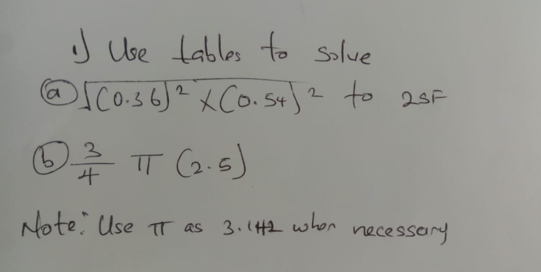 four-figure table | Use tables to solve a CO.36) 2 X C0.