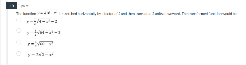 on the graph y = x. Which of the following points in