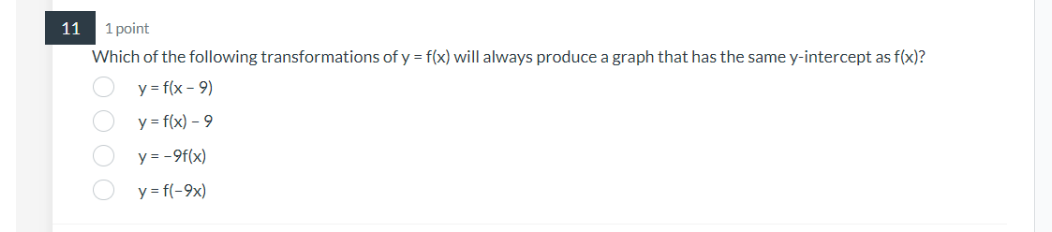 3, -b - 1) 8 1 point If graph y = f(x)
