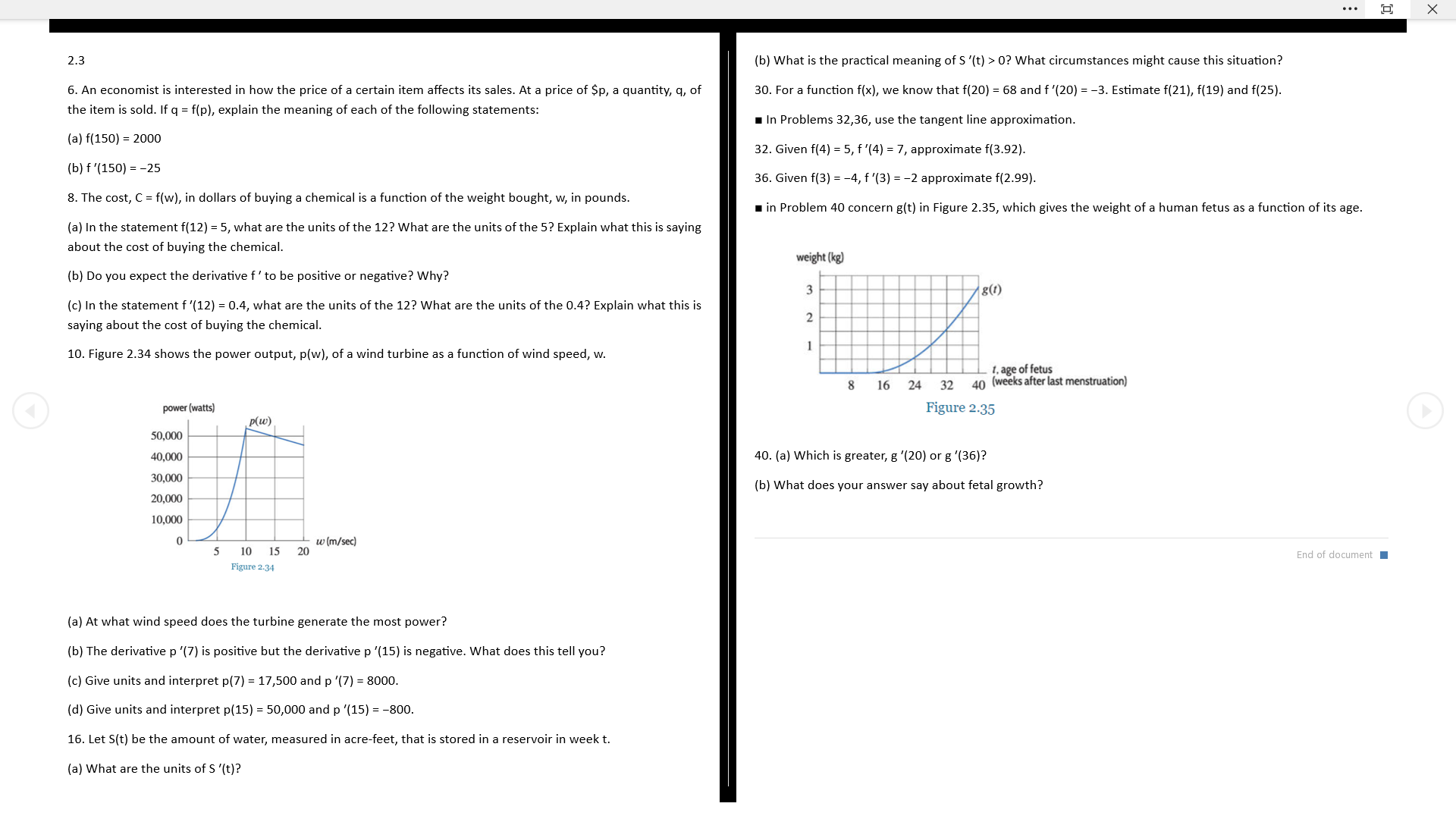 What is the practical meaning of S'(t) > 0? What circumstances might