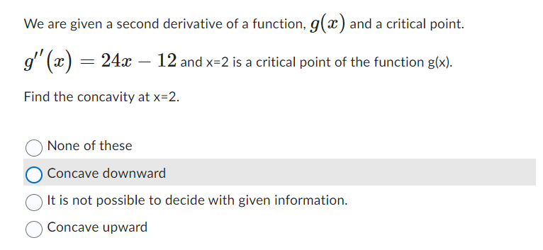  We are given a second derivative of a function, 901?) and