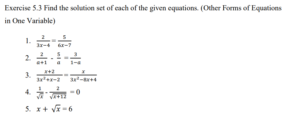 methods to be used. 1. x'- x = 0 2. 4x2 +