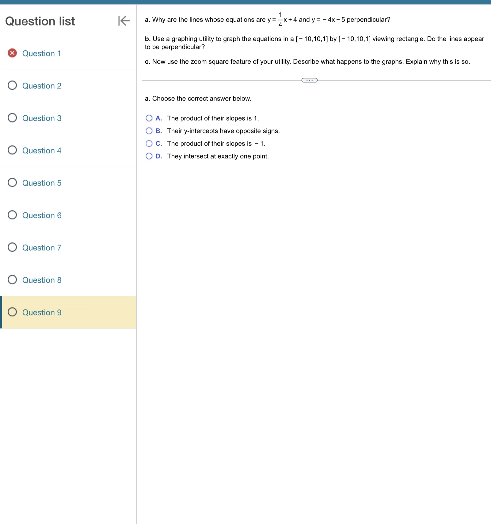 in point-slope form. O Question 2 (Simplify your answer. Use integers or