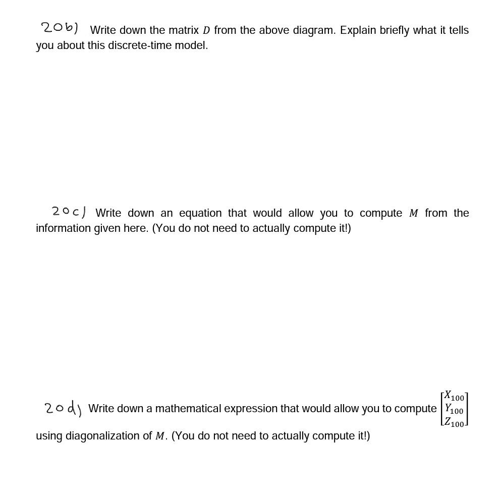 Xn+1 ] [Xn] Yn+1 = MYn Zn+1 The eigenvectors of the matrix