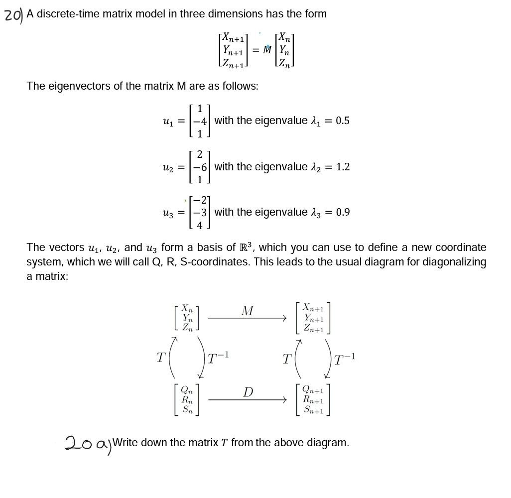 M are as follows: U1 = -4 with the eigenvalue My =