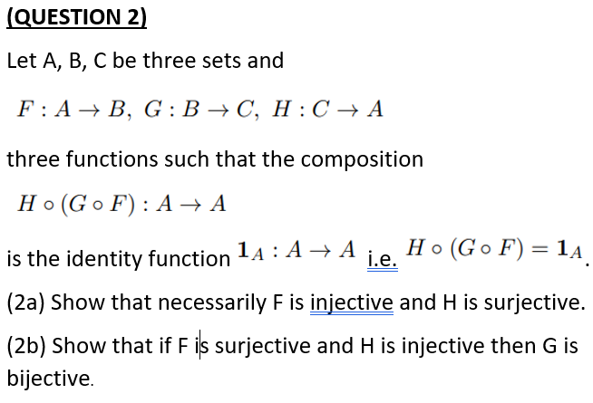  (QUESTION 2) Let A, B, C be three sets and F