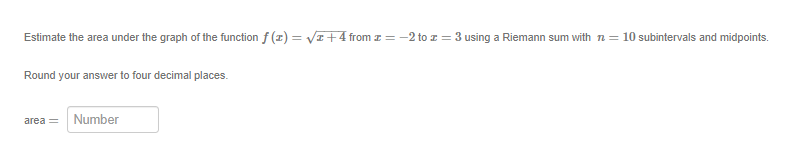 from 2 to z = 3 using a Riemann sum with n