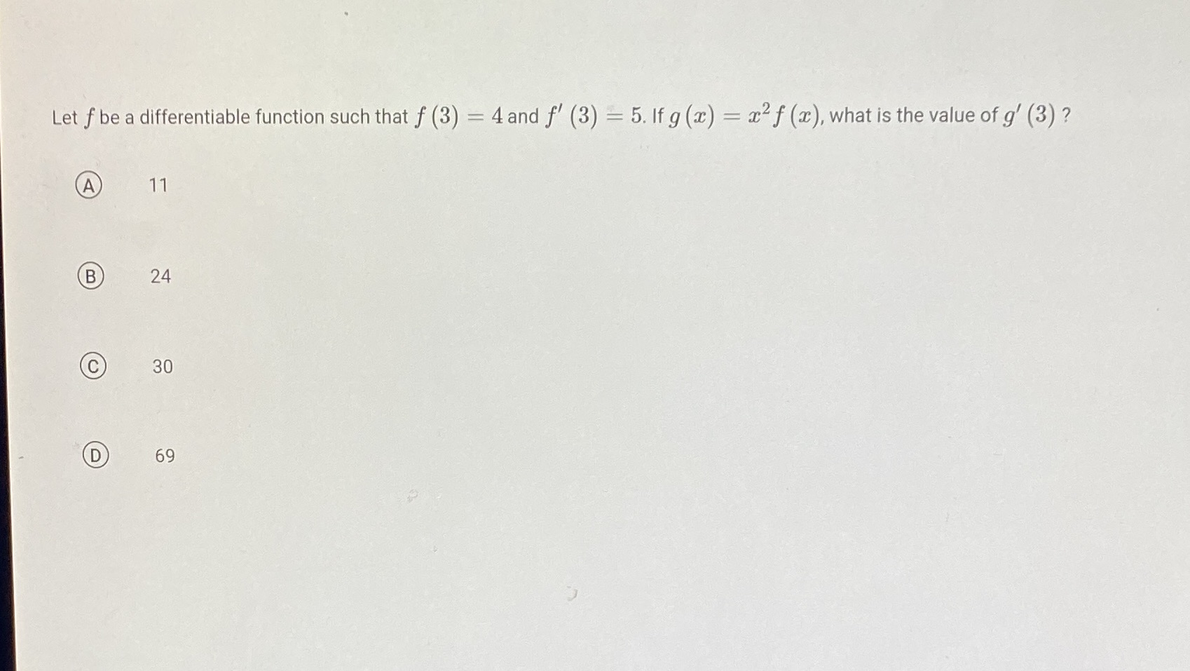 4 and f' (3) = 5. If g (ac) = ac2 f