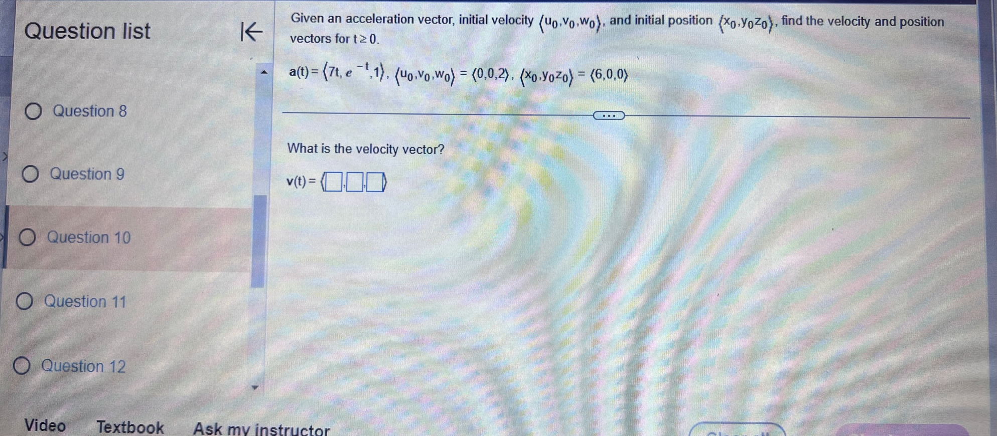 the ground is horizontal. Answer parts a through d. O Question 9
