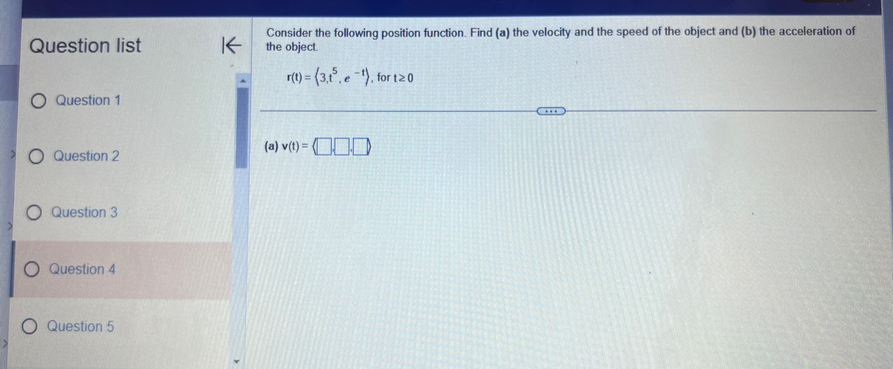 velocity, differentiate the position function. To find the speed, add the squares