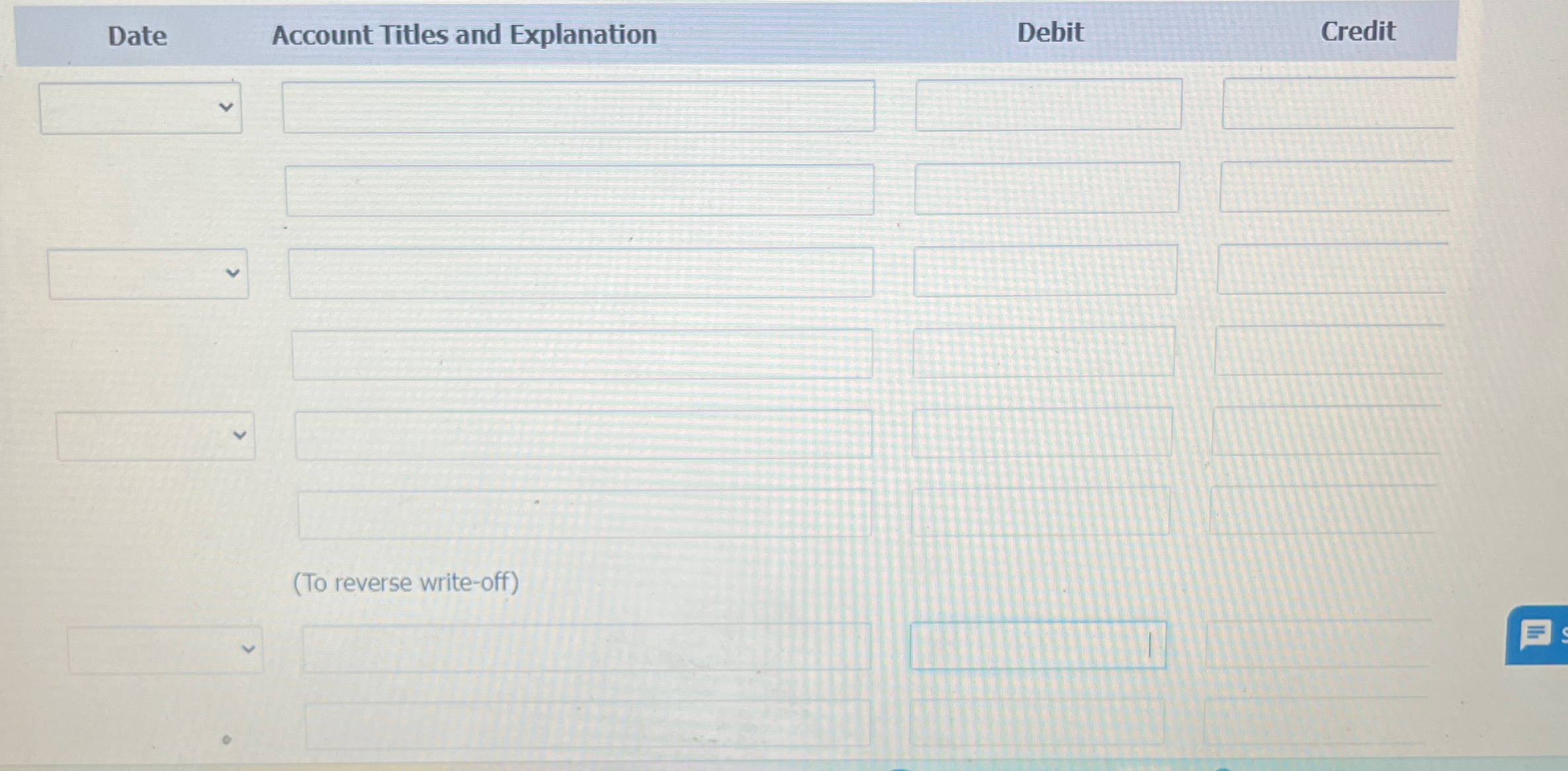 zero balance. Wildhorse Co. estimated that 2% of its net accounts receivable