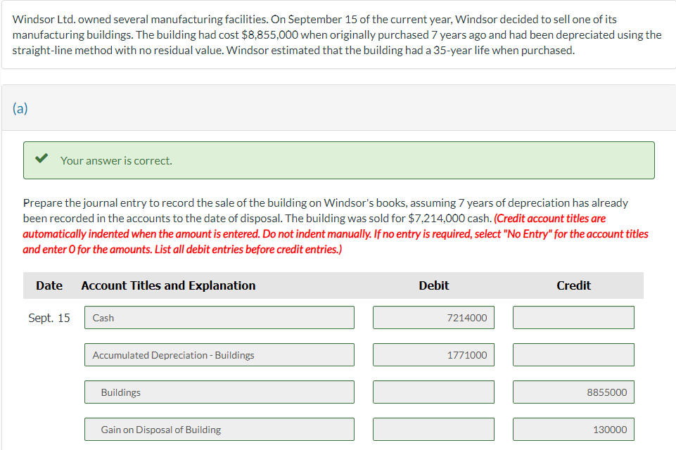  (c) Prepare the journal entry to record the sale of the