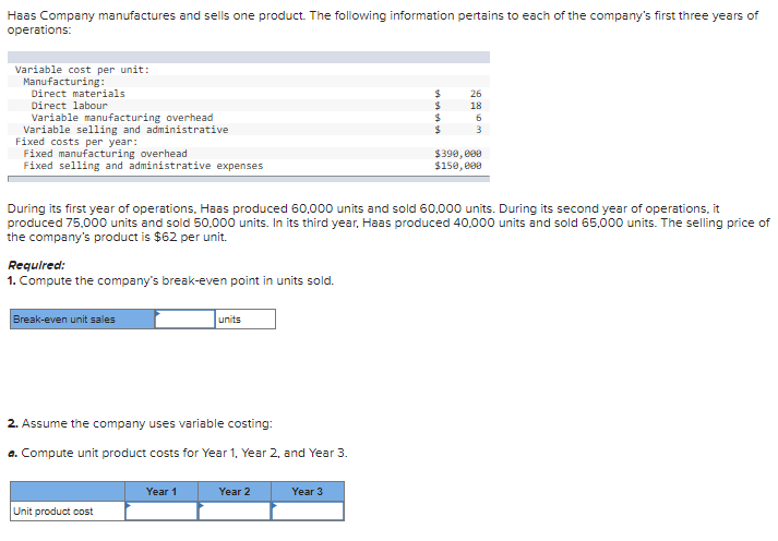  b. Prepare an income statement for year 1, year 2, and