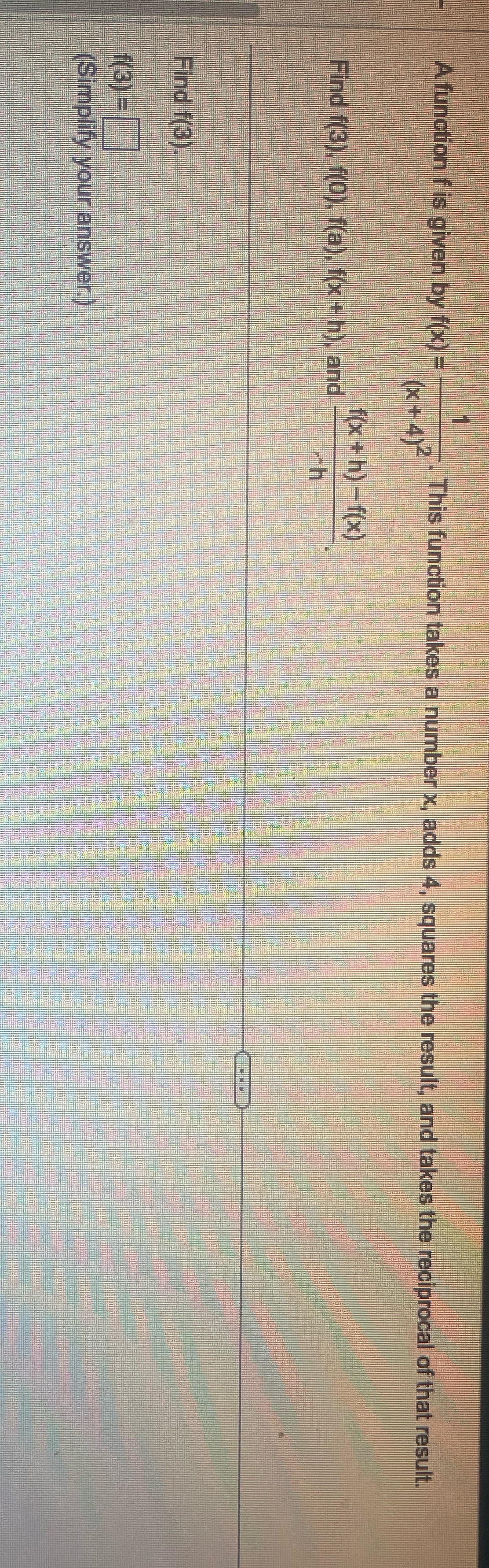  Help 9 A function f is given by f(x ) =