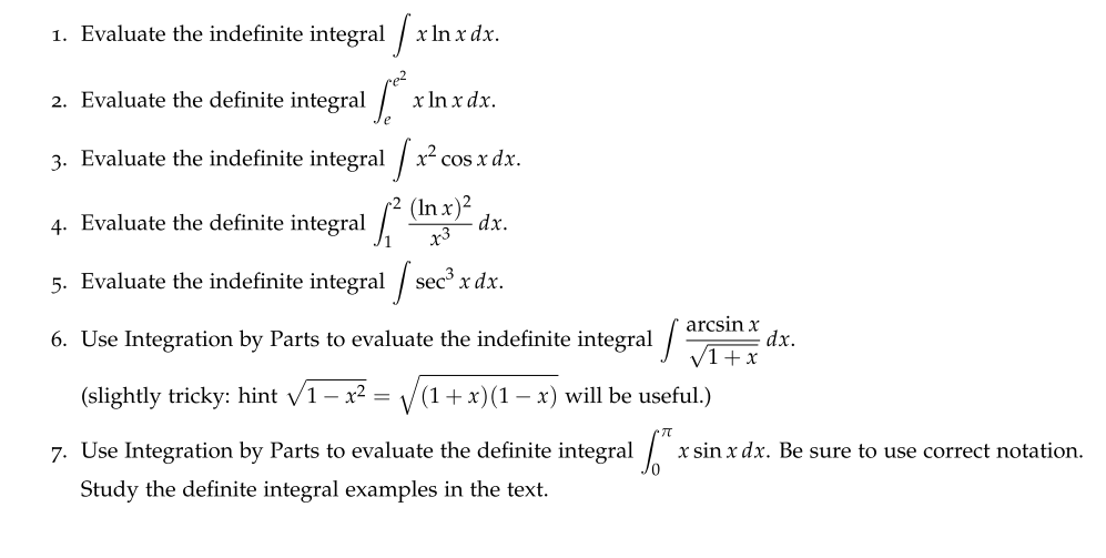 Please show work! 1. Evaluate the indefinite integral / xInxdx. p2