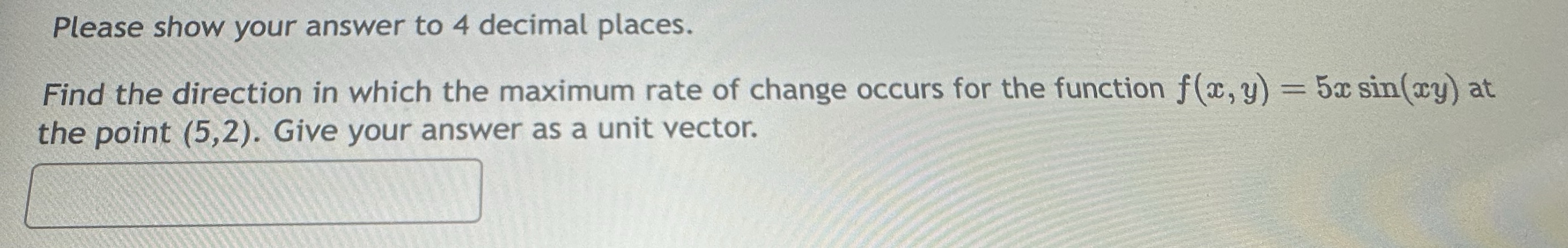 the direction in which the maximum rate of change occurs for the