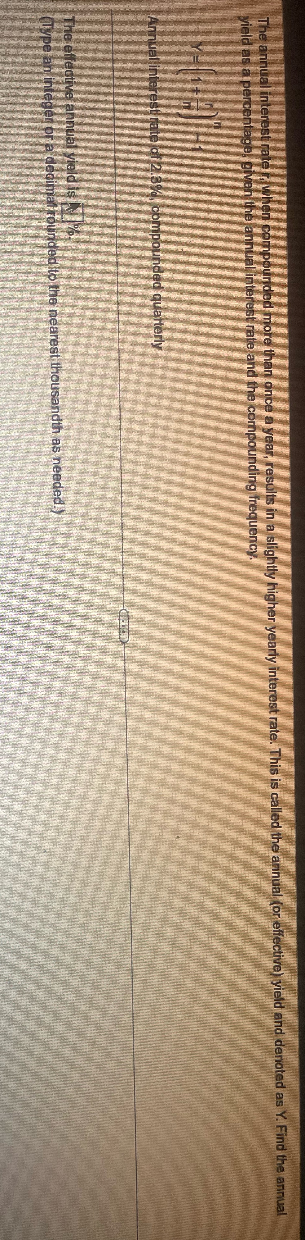  Help 14 The annual interest rate r when compounded more than