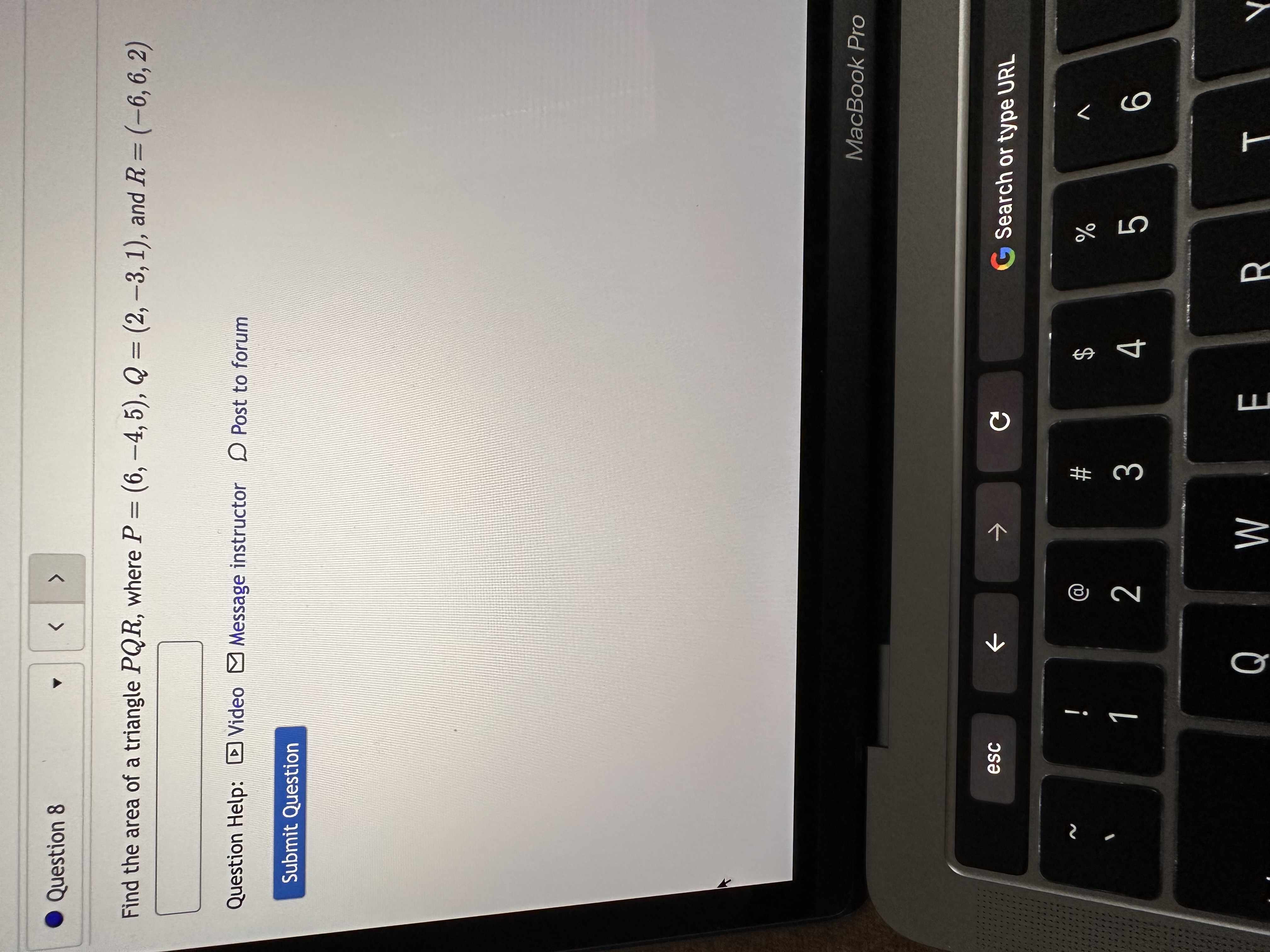 type 3 # % N w 4Question 8 Find the area of