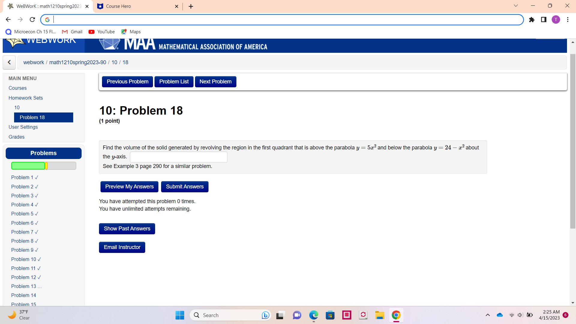 - C G Microecon Ch 15 FI... M Gmail YouTube Maps LIVEDWORK