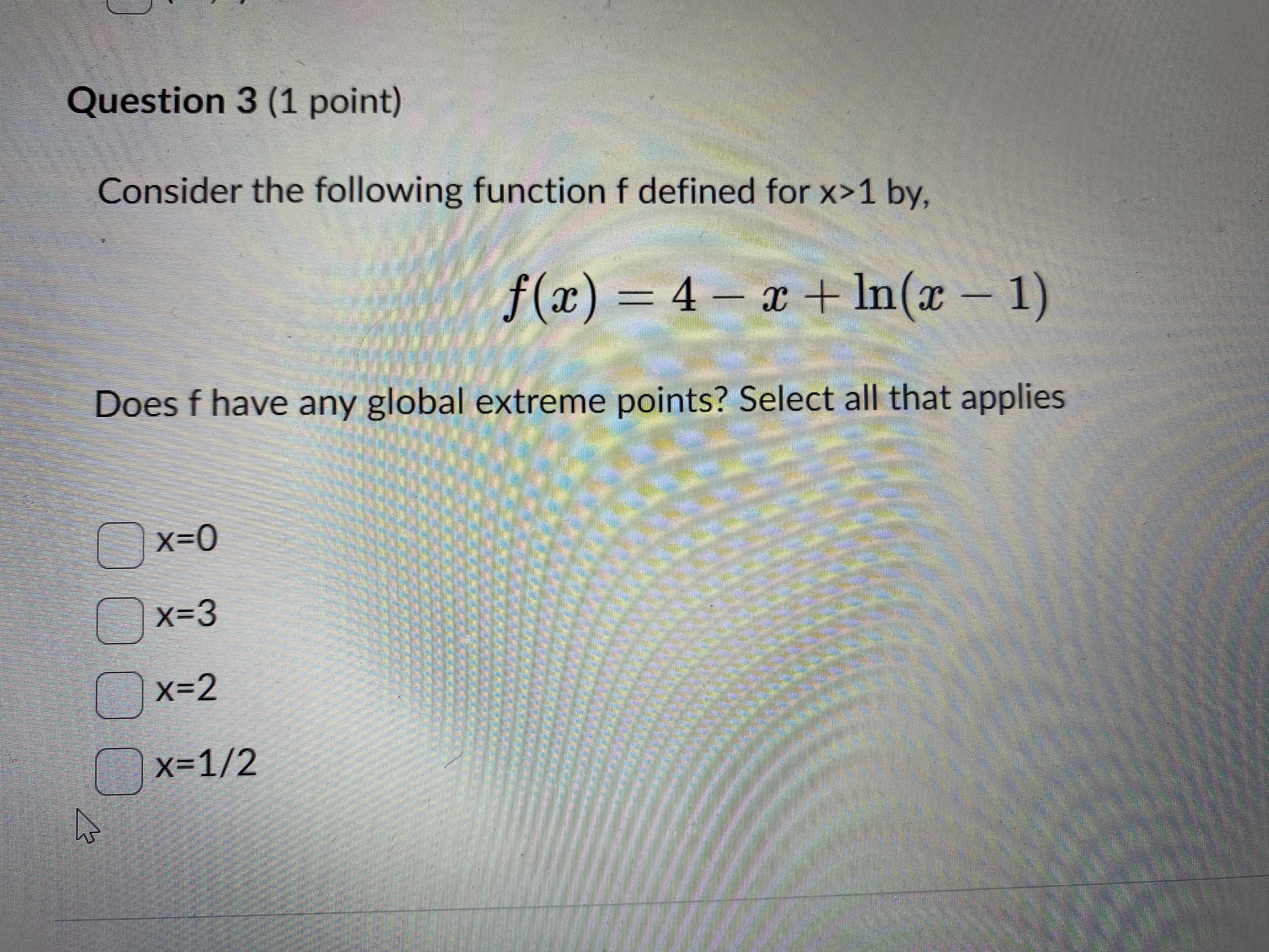 f(2) = 4-2(2+ 3)2 Maximum point: x=-2 Maximum point: x=-3 Minimum point: