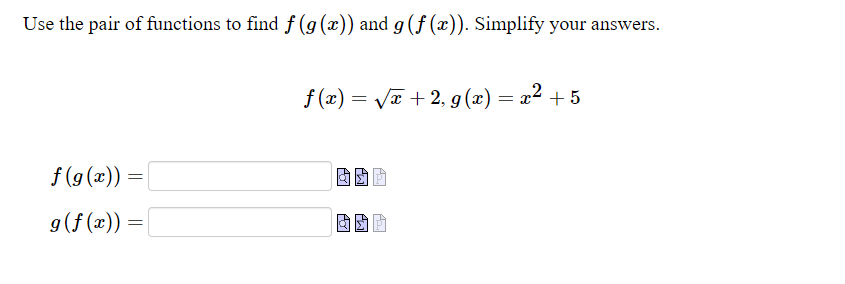 (f (x)). Simplify your answers.