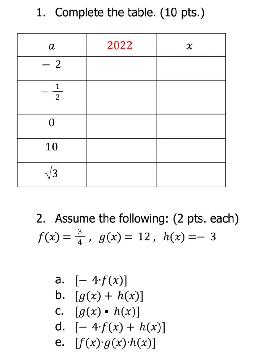  ANSWER number 1 onlyTopic: Basic limits theorems of algebraic functionsPlease answer