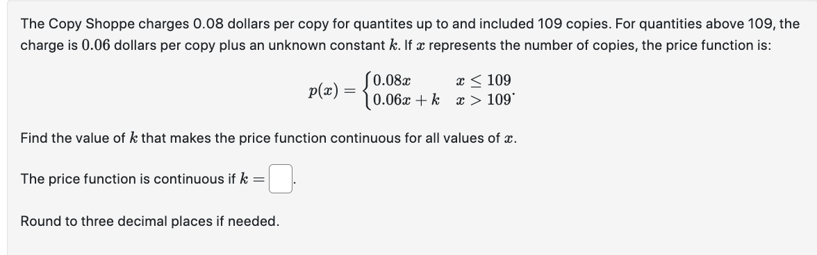 3 b = 1Find a value of the constant k, if possible,