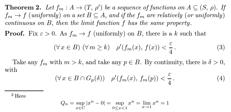 f (uniformly) on B, there is a k such that E >