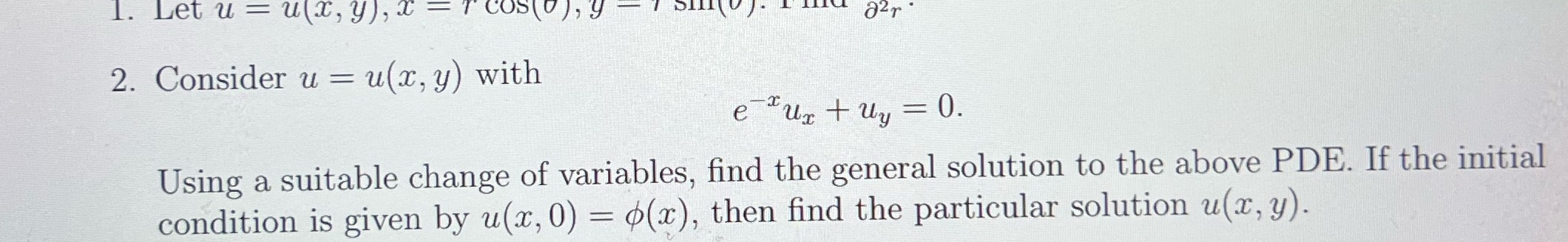 (0 ) , y 02r 2. Consider u = u(x, y) with