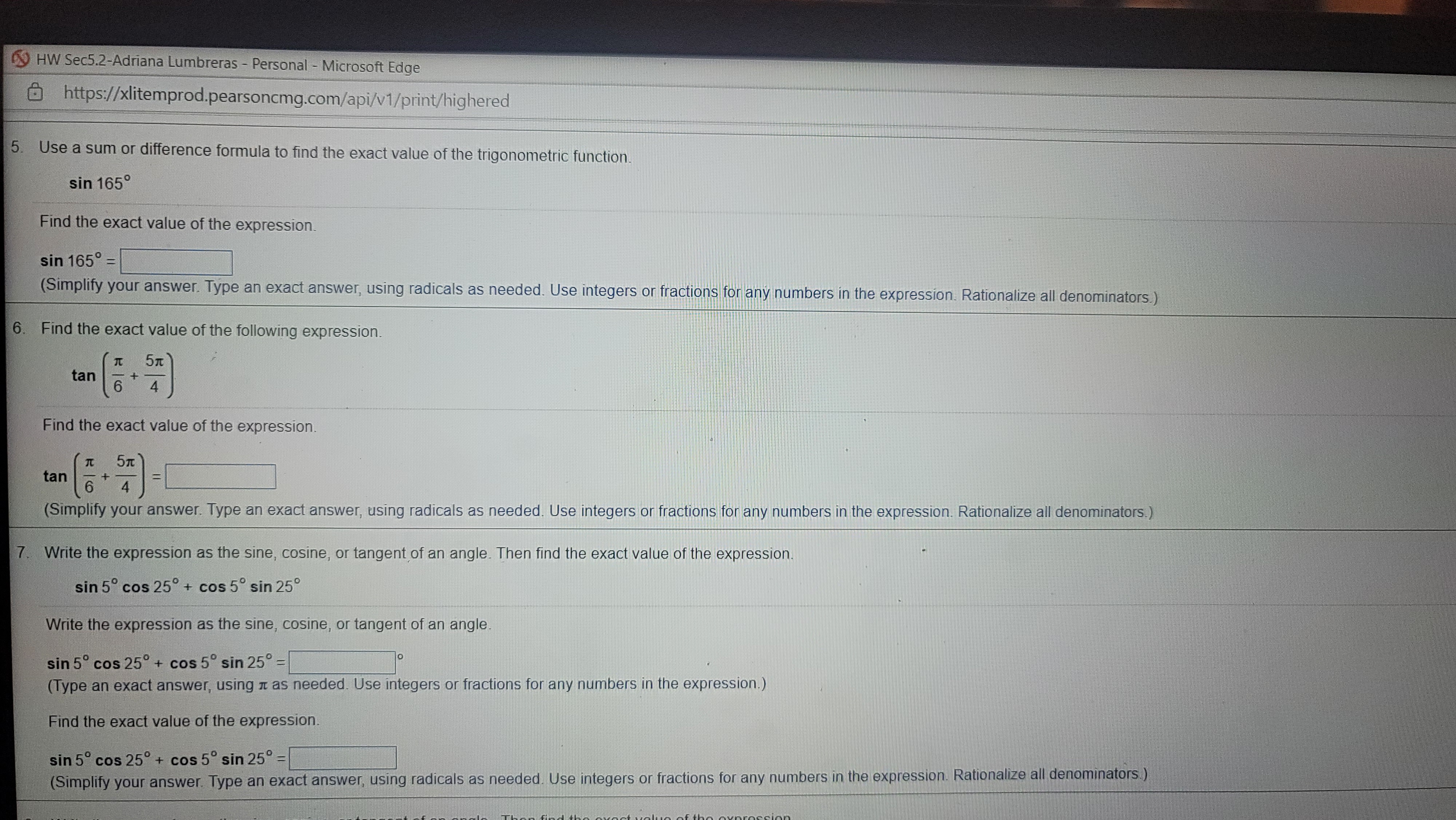 particular values for a and B. cos(95 )cos(65 ) + sin(950 )sin(650)