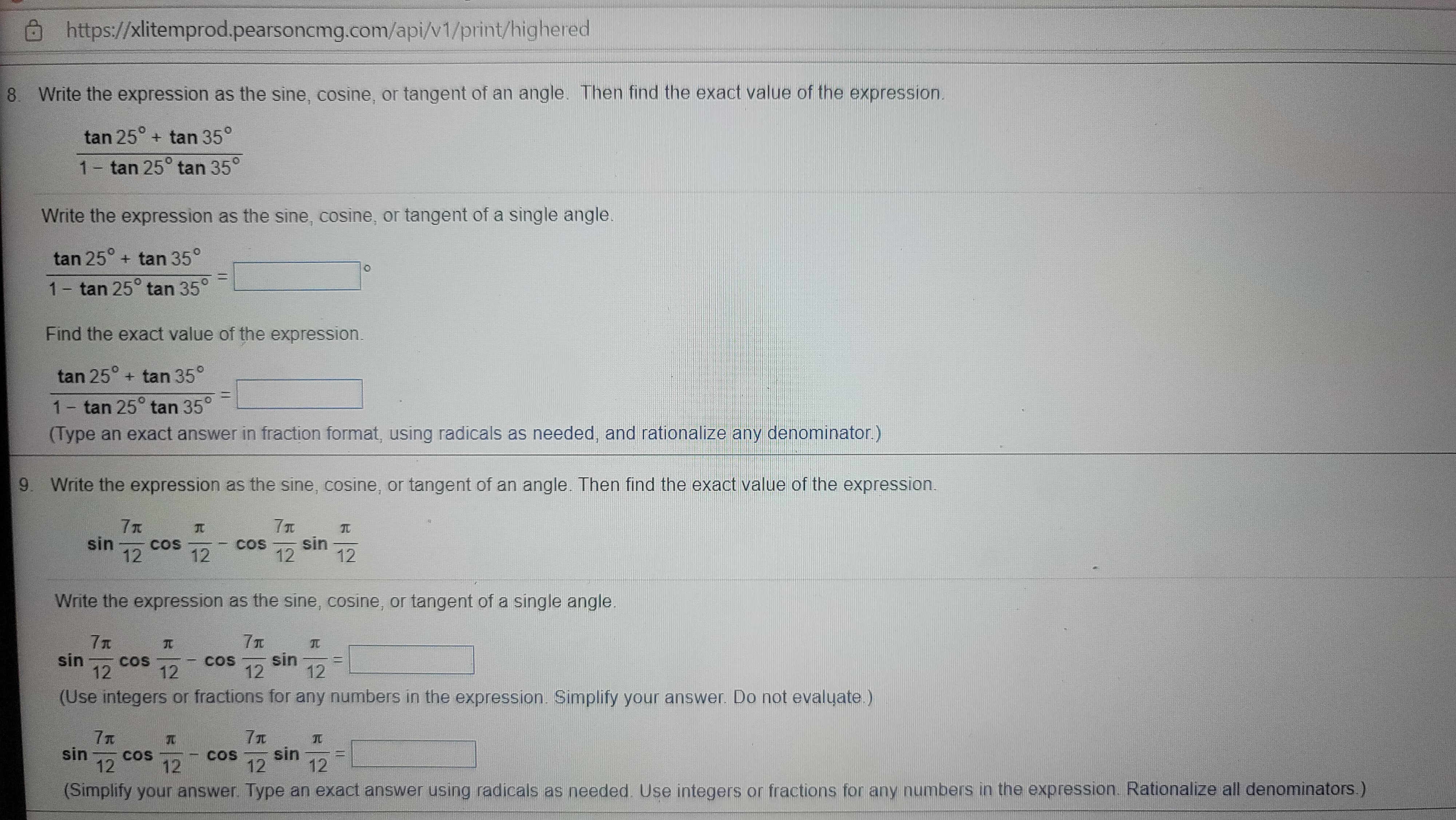 a. Identify a and B in each expression. The value for a: