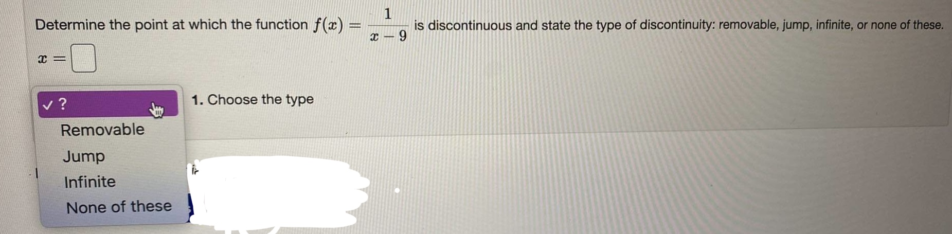  1 Determine the point at which the function f(x) = 9
