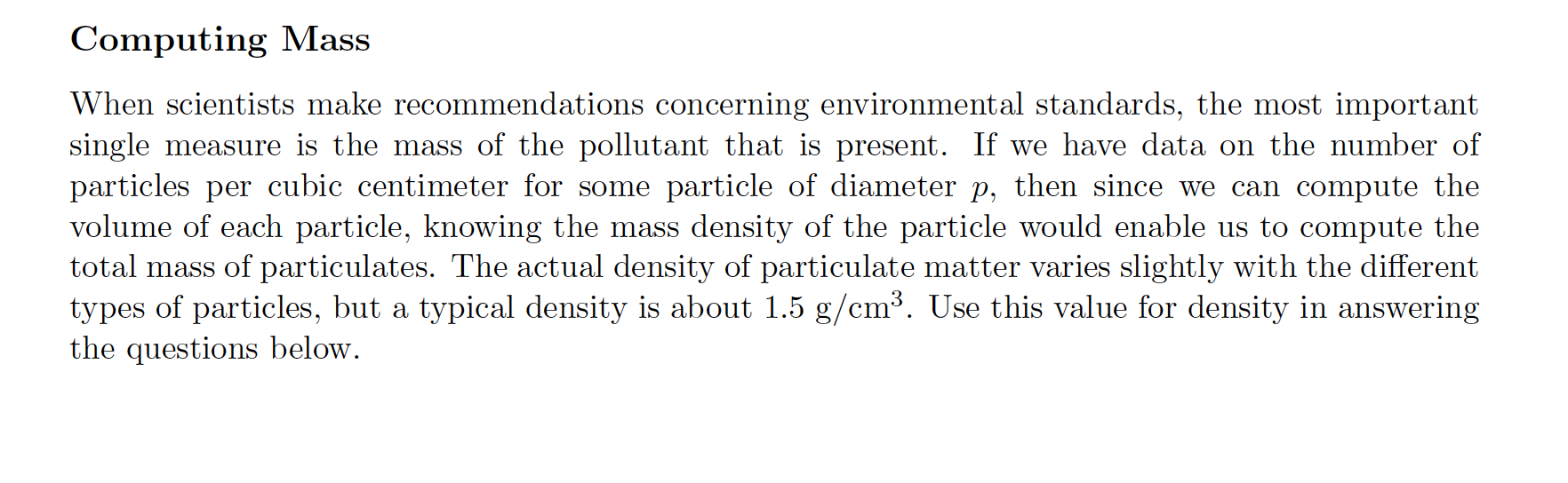 If we have data 011 the number of particles per cubic centimeter