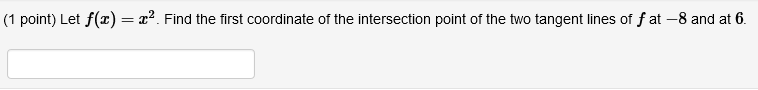 the intersection point of the two tangent lines of fat -8 and