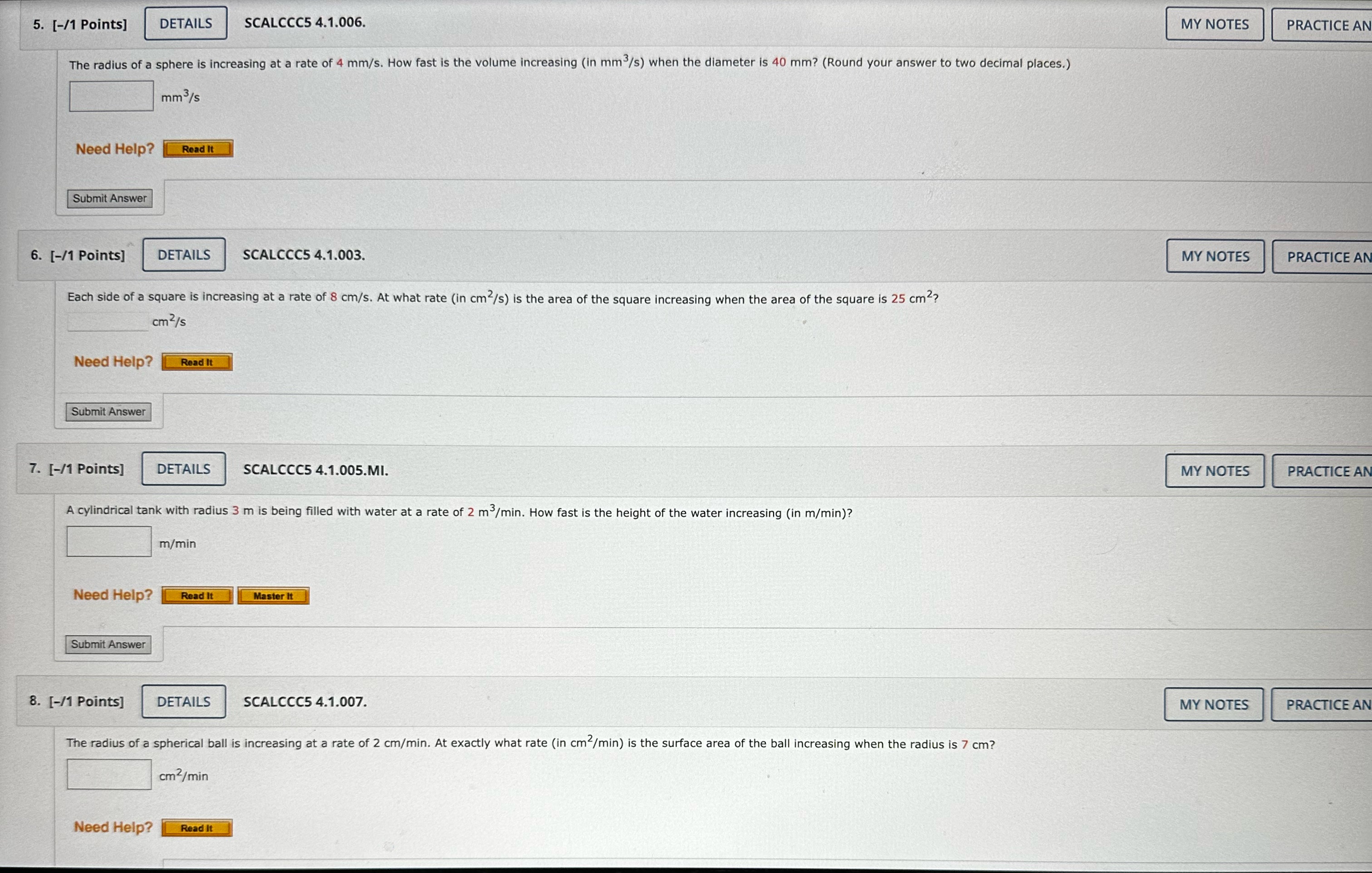  Calculus 1 word problems. Analyze and determine the answer with showing