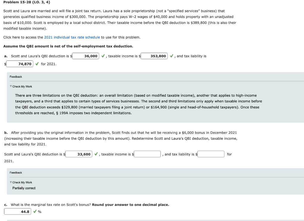  Problem 15-28 (LO. 3, 4) Scott and Laura are married and