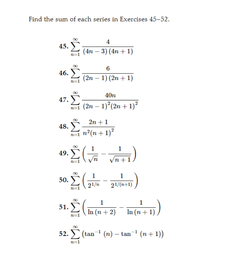of the theorem and section of the book. )Telescoping Series In Exercises