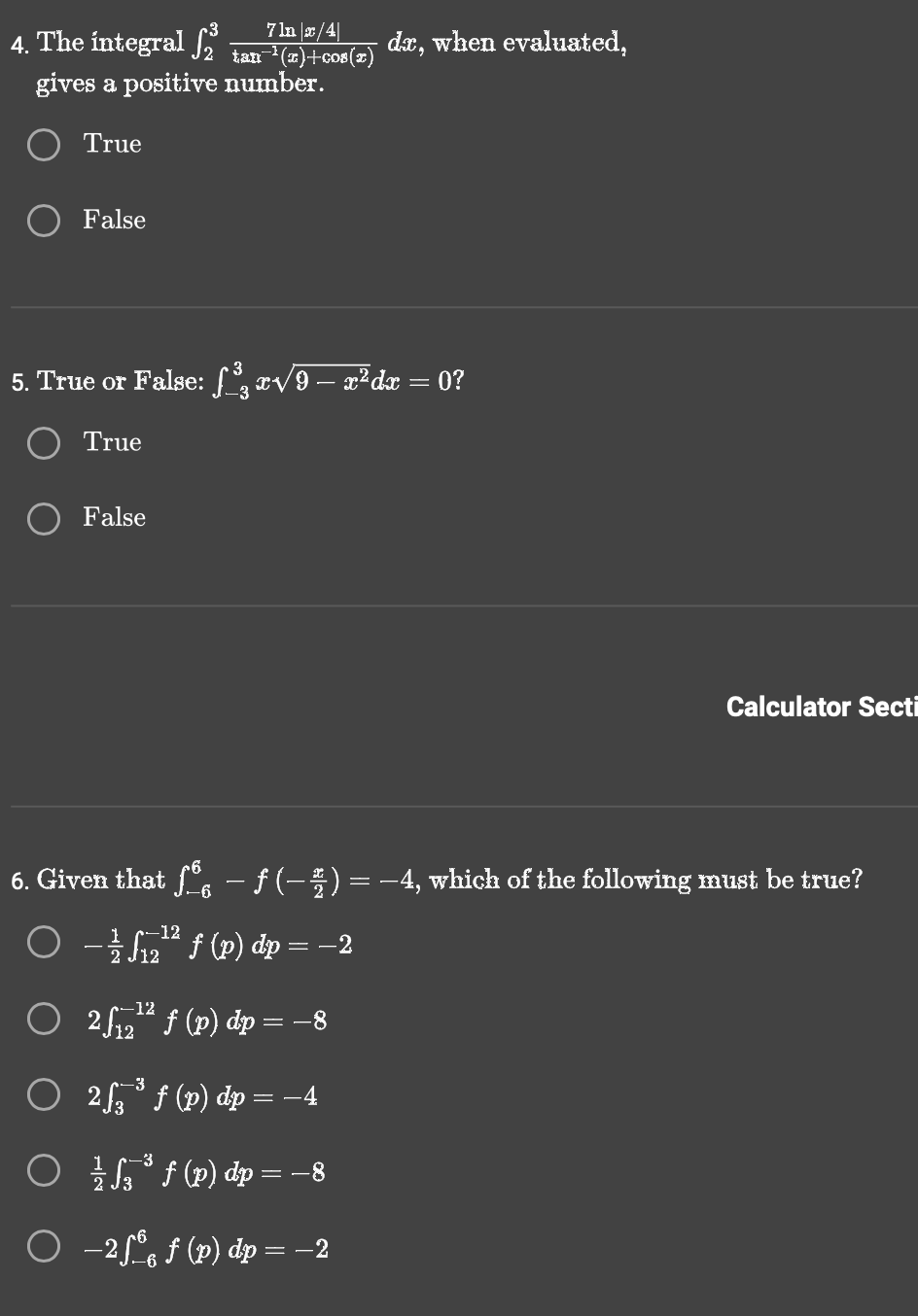 doing the substitution given by u = 2 +as. O False O