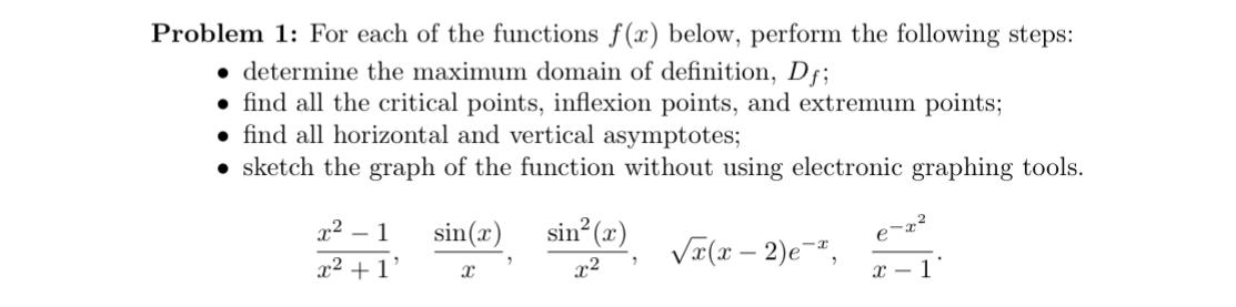 following steps: . determine the maximum domain of definition, Dj; . find