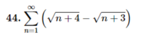 xOO 85. sin"r 1=0 86. In c n n=0