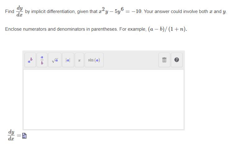  do: 2 5_ Find by implicit differentiation, given that it y