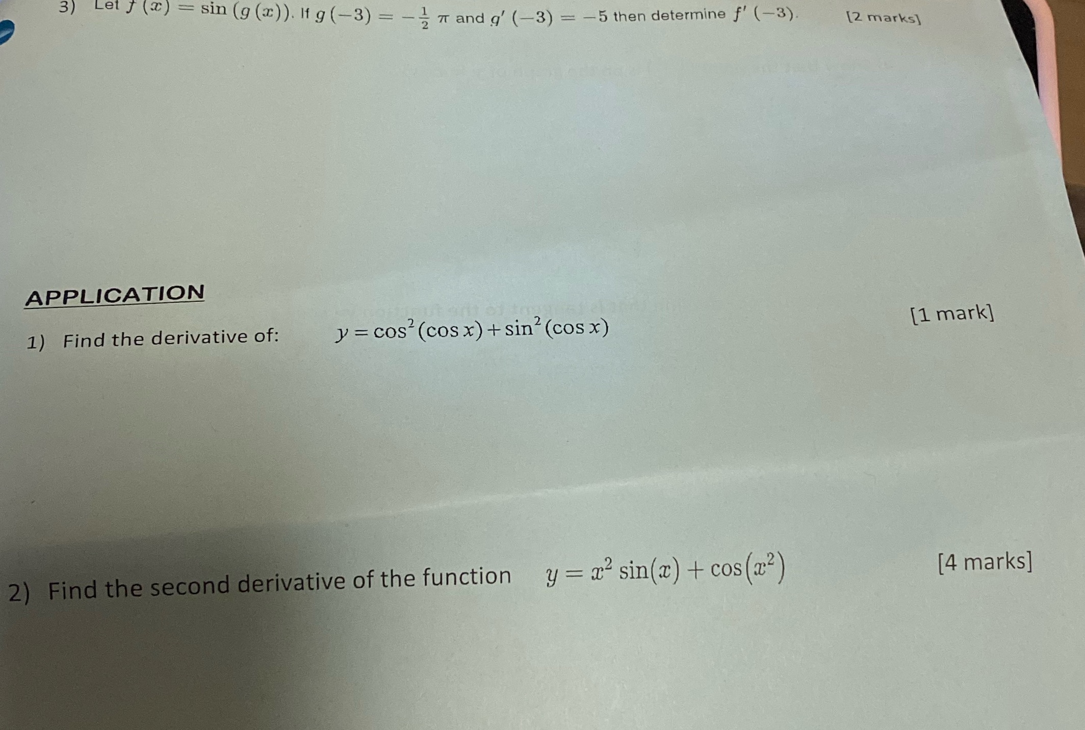 g (-3) = - 4 7 and q' (-3) = -5 then