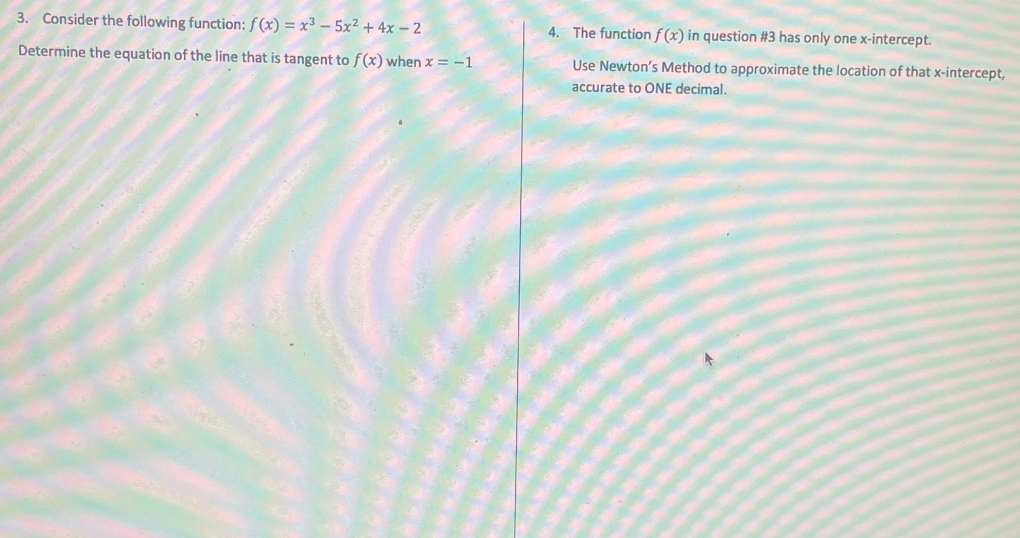 + 4x - 2 4. The function f (x) in question #3