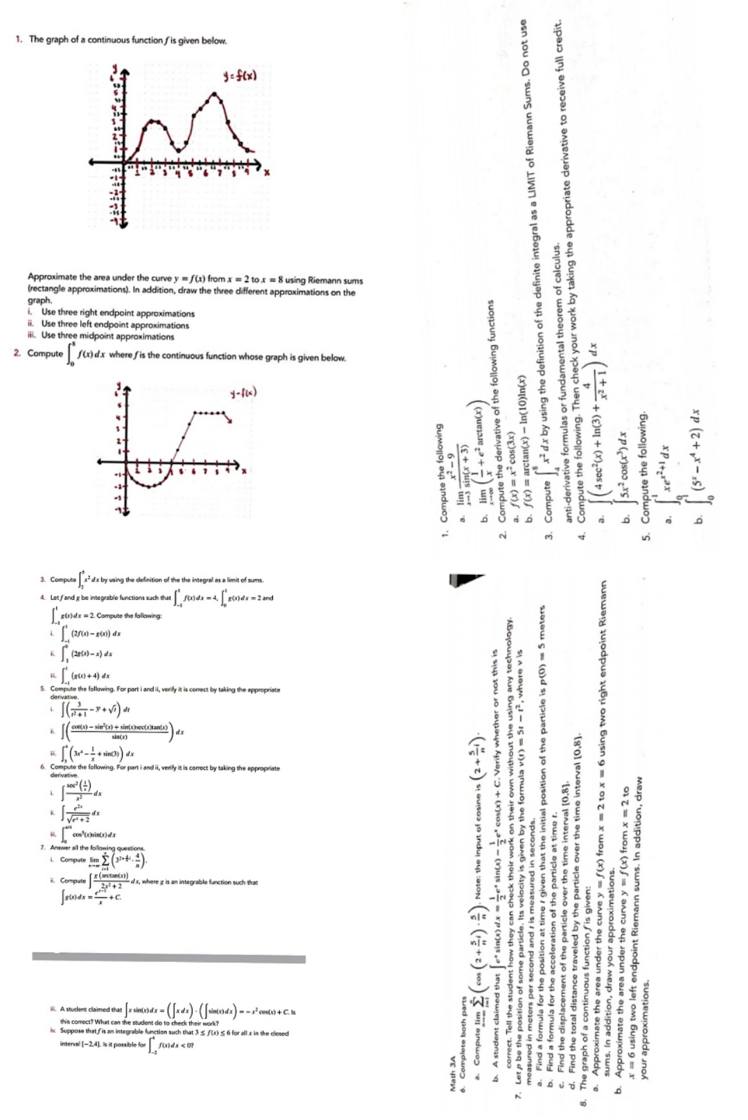4x [ (28(x)-x) 4x ". [ (ar-4 + sinc3) ax sColdx =+C.