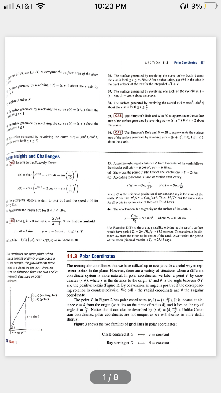 x-axis for the front or back of the text for the integral