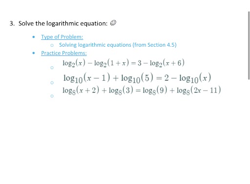 Problems: logo(x ) - logo (1 + x) =3- log2(x + 6)