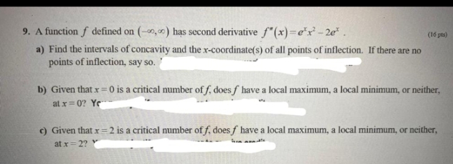 step 9. A function f defined on (-co,co ) has second derivative