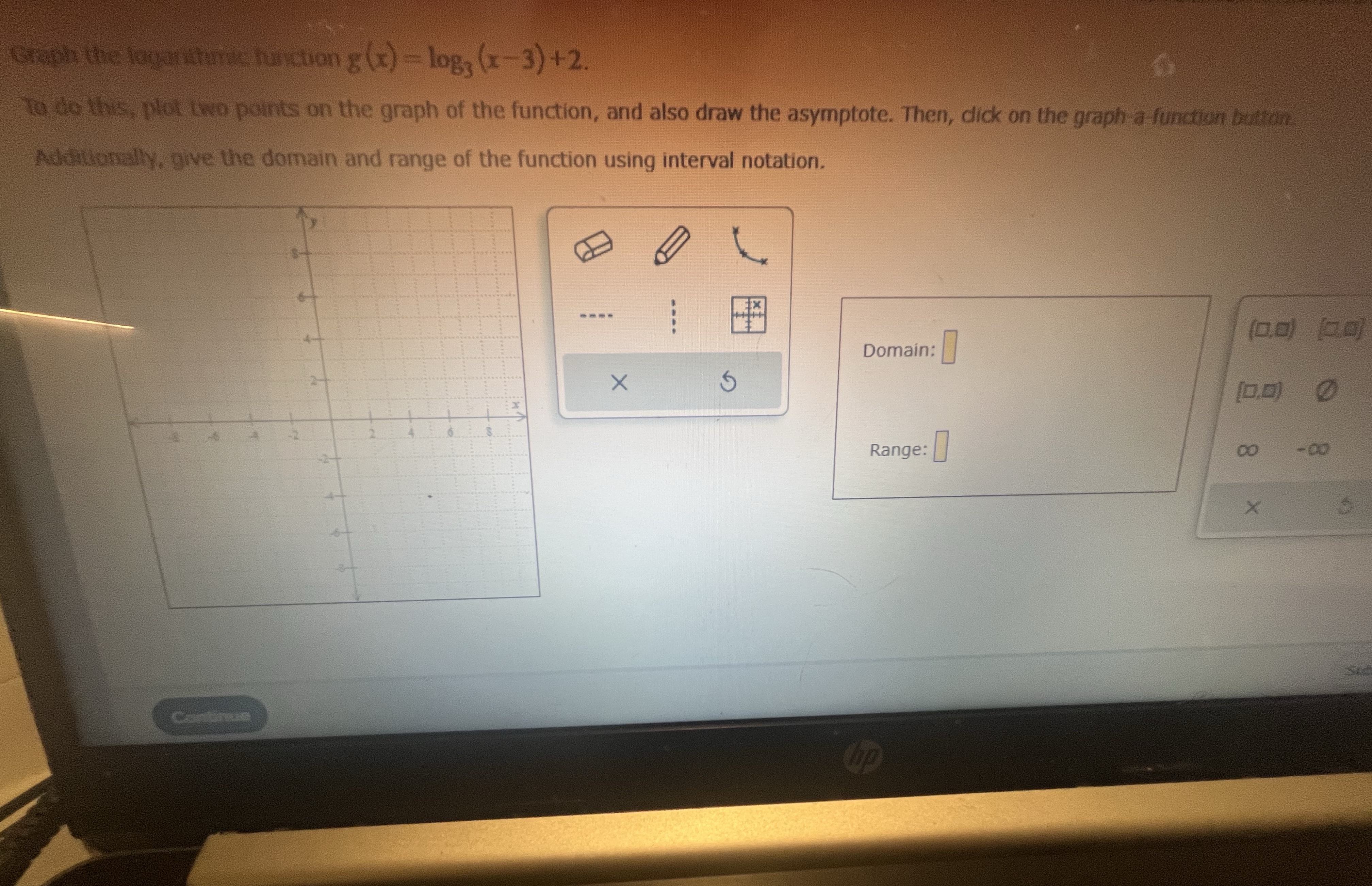  Can I get help with question Graph the tomektheme, function g